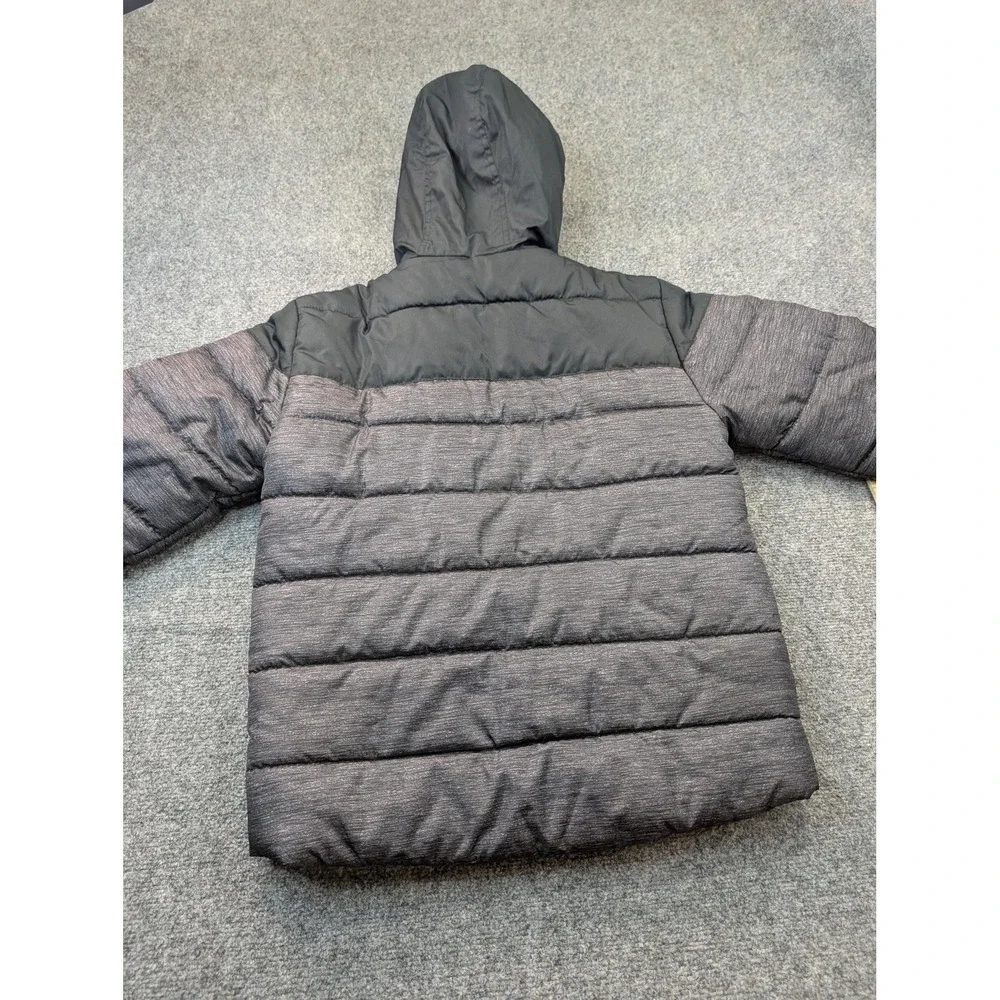 Hawke & Co Jacket Boys Size 14-16 Gray Hooded Puffer Full Zip Winter Coat